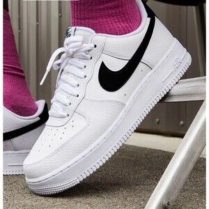 Size 9 Nike Air Force 1'07 Casual Basketball Sneaker Shoe White Black CT2302-100